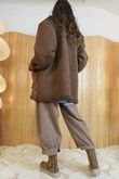 Aviator Oversized Shearling Jacket Chocolate /15=